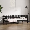 Sofá cama madera maciza de pino negro 90x190 cm