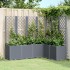 Jardinera con enrejado PP gris 160x120x140