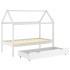 Estructura de cama infantil cajón madera pino blanco 80x160