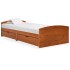 Estructura de cama 2 cajones madera pino marrón miel 90x200