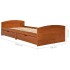 Estructura de cama 2 cajones madera pino marrón miel 90x200