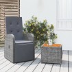 Juego muebles jardín 2 pzas madera acacia ratán sintético gris