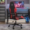 Silla gaming cuero sintético negro y rojo