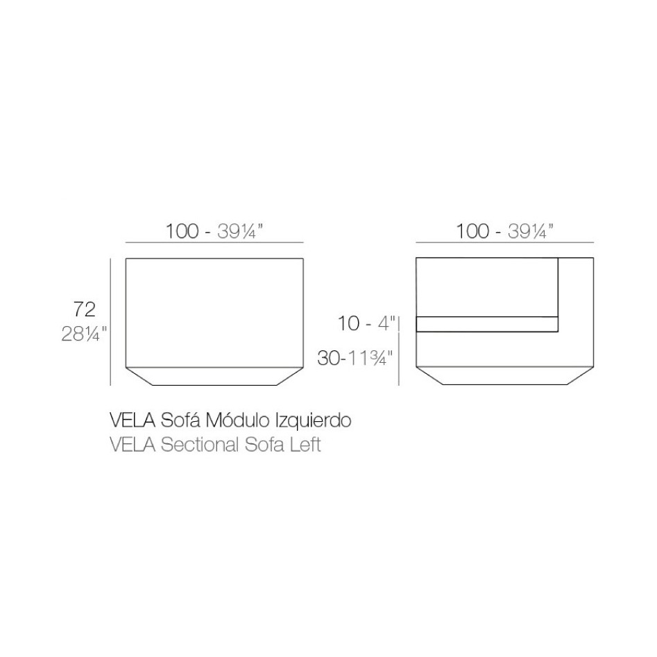 Sofá modular, modelo Vela Izquierdo