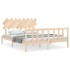 Estructura de cama con cabecero madera maciza 160x200