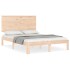 Estructura de cama con cabecero madera maciza 120x200