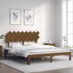 Estructura de cama con cabecero madera marrón miel 160x200 cm