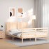 Estructura de cama con cabecero madera maciza 160x200