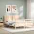 Estructura de cama con cabecero madera maciza 160x200