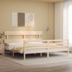 Estructura de cama de matrimonio con cabecero madera maciza