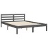 Estructura de cama con cabecero madera maciza gris 140x190