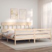 Estructura de cama de matrimonio con cabecero madera maciza