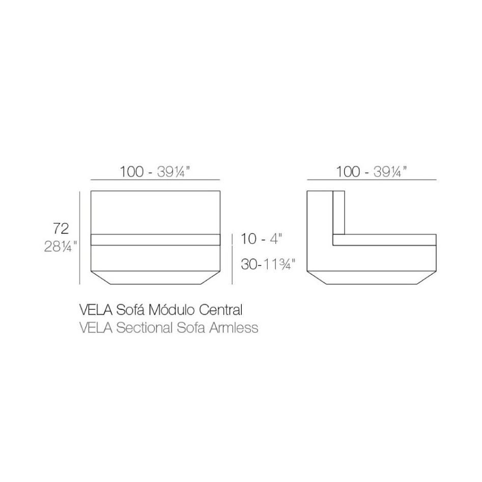 Sofá modular, modelo Vela Central