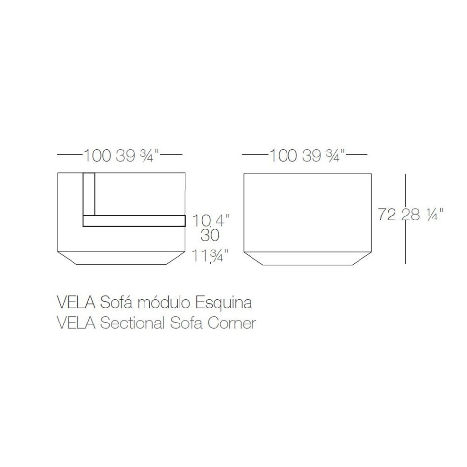 Sofá modular, modelo Vela Esquina