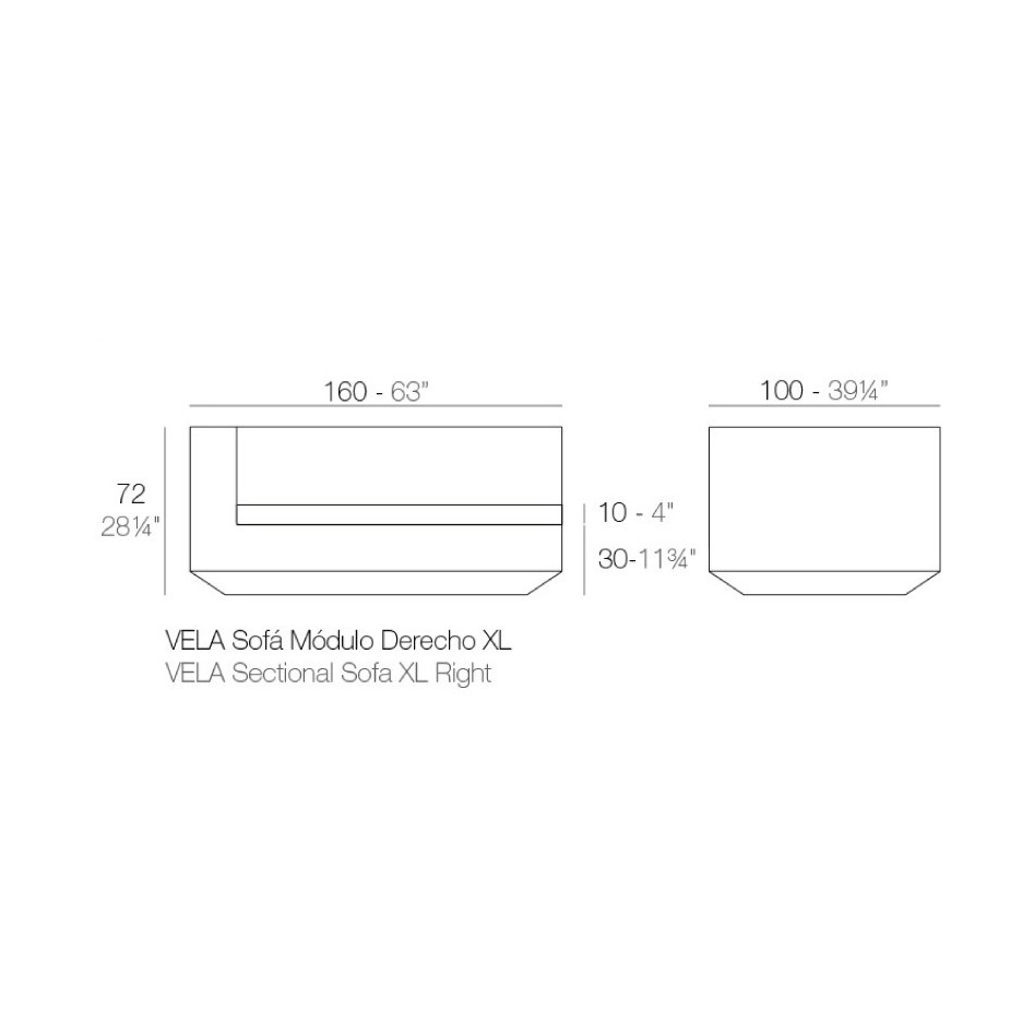 Sofá modular, modelo Vela Derecho XL