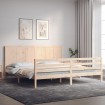 Estructura de cama de matrimonio con cabecero madera maciza