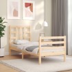 Estructura de cama individual con cabecero madera maciza