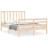 Estructura de cama con cabecero madera maciza 140x190