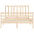 Estructura de cama con cabecero madera maciza 140x190