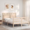 Estructura de cama de matrimonio con cabecero madera maciza