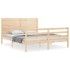 Estructura de cama con cabecero madera maciza 160x200