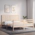 Estructura de cama con cabecero madera maciza 160x200