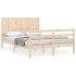 Estructura de cama con cabecero madera maciza 160x200