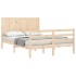 Estructura de cama con cabecero madera maciza 160x200