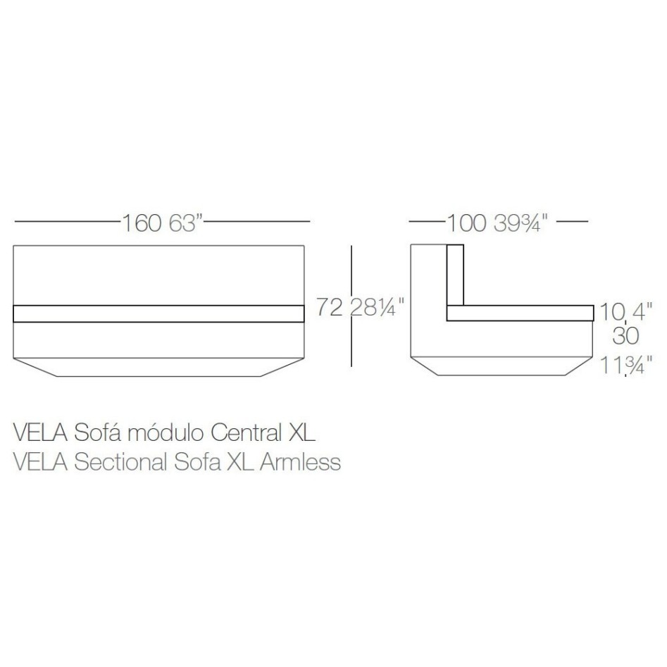 Sofá modular, modelo Vela Izquierdo XL