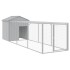 Gallinero con corral acero galvanizado gris claro