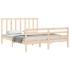 Estructura de cama con cabecero madera maciza 160x200