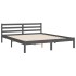 Estructura de cama con cabecero madera maciza gris 160x200