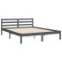 Estructura de cama con cabecero madera maciza gris 160x200