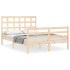 Estructura de cama con cabecero madera maciza 140x200