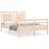 Estructura de cama con cabecero madera maciza 140x200