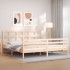 Estructura de cama con cabecero madera maciza 200x200