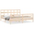 Estructura de cama con cabecero madera maciza 200x200