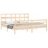 Estructura de cama con cabecero madera maciza 200x200