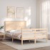 Estructura de cama con cabecero madera maciza 120x200