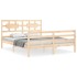 Estructura de cama con cabecero madera maciza 160x200