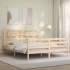 Estructura de cama con cabecero madera maciza 160x200