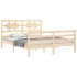 Estructura de cama con cabecero madera maciza 160x200