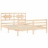 Estructura de cama con cabecero madera maciza 160x200