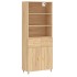 Aparador alto madera contrachapada color roble 69,5x34x180