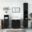 Set de muebles de baño 3 piezas madera contrachapada negro