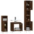 Set de muebles de baño 3 pzas madera contrachapada roble