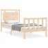 Estructura de cama con cabecero madera maciza 100x200