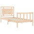 Estructura de cama con cabecero madera maciza 100x200