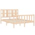 Estructura de cama con cabecero madera maciza 140x200