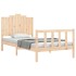 Estructura de cama con cabecero madera maciza 100x200